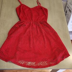 Elegant Red Lace Dress